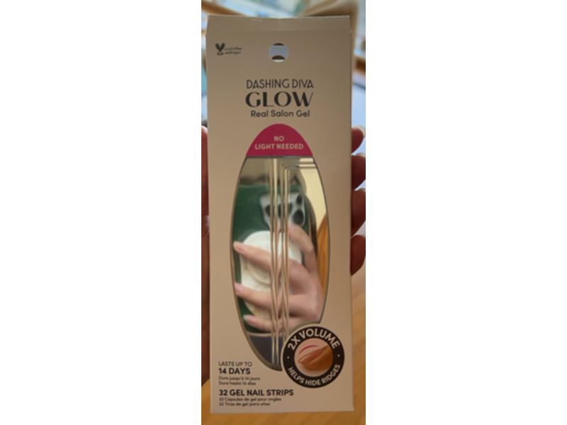 Dashing Diva Glow Real Salon Gel Nail Strips, Sherbet Swirl, 2X Volume, 32 Counts