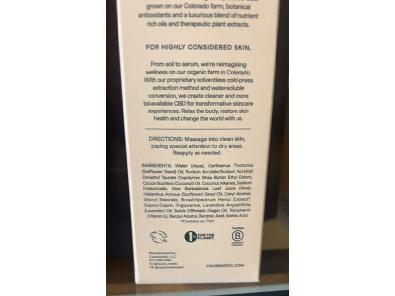 Cause Medic CBD Body Creme, 8 oz/236 mL