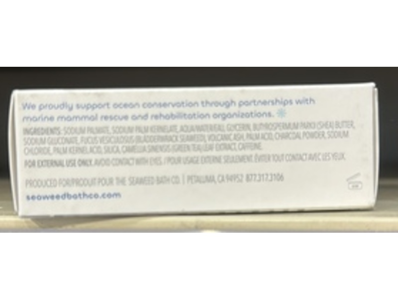 Seaweed Bath Co. Detox Facial Bar, Unscented, 3.75 oz/106 g