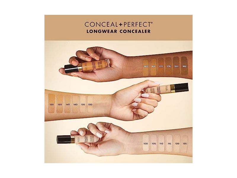 Milani Conceal + Perfect Longwear Concealer, 130 Light Beige, 0.17 fl oz/5 mL