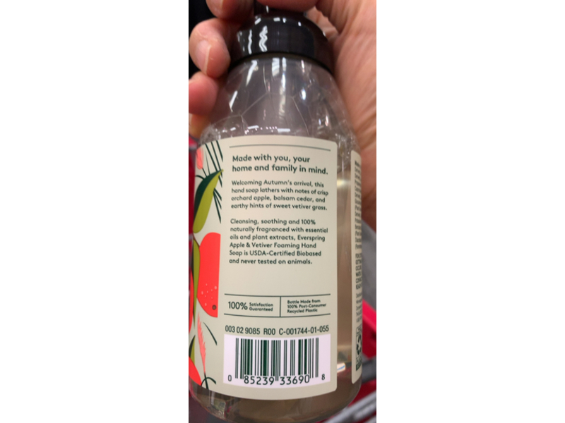 Ever Spring Foaming Hand Soap, Apple & Vetiver, 10 fl oz/295.7 mL