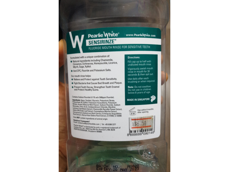 Pearlie White Sensitive Relief, Sensirinze, 750 mL