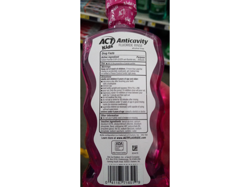 Act Kids Anticavity Fluoride-Rinse, Bubble Gum Blowout, 16.9 fl oz/500 mL