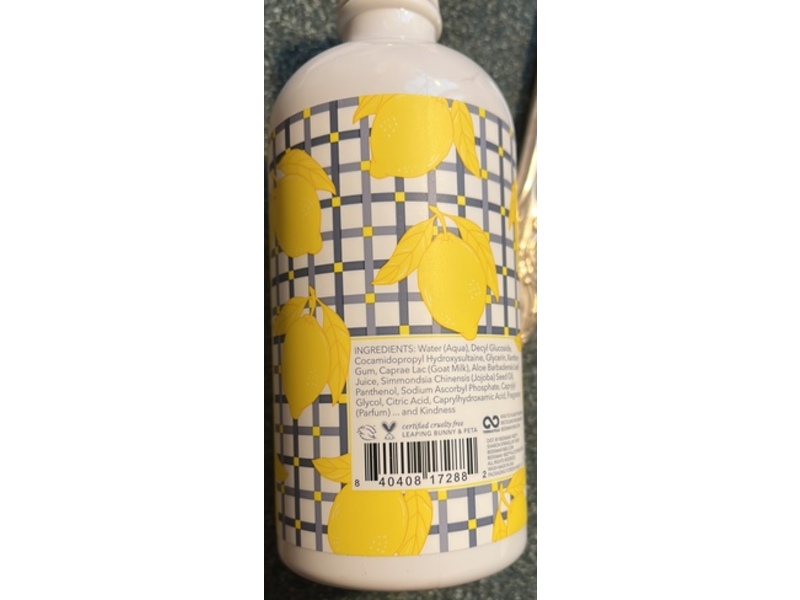 Beekman 1802 Goat Milk Hand & Body Wash, Sunshine Lemon, 12.5 fl oz/370 mL