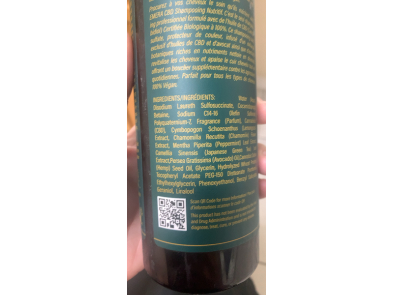 Emera Nourishing CBD Shampoo, 25 fl oz/739 mL