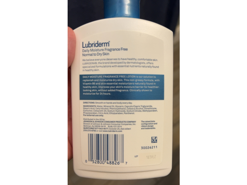 Lubriderm Daily Moisture Lotion, Normal To Dry Skin, 6 fl oz/177 mL
