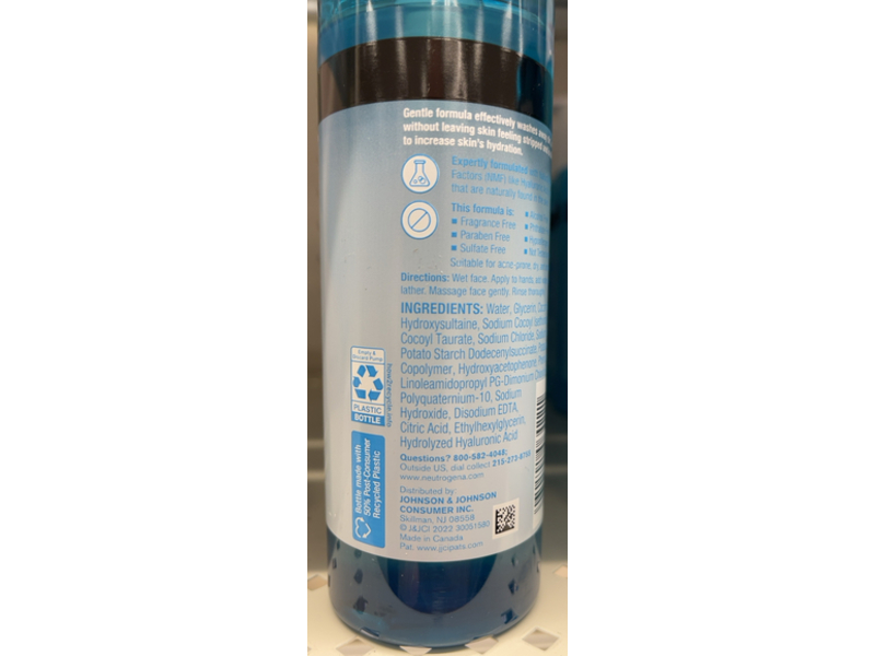 Neutrogena Hydro Boost Hydrating Gel Cleanser, 7.8 fl oz/230 mL