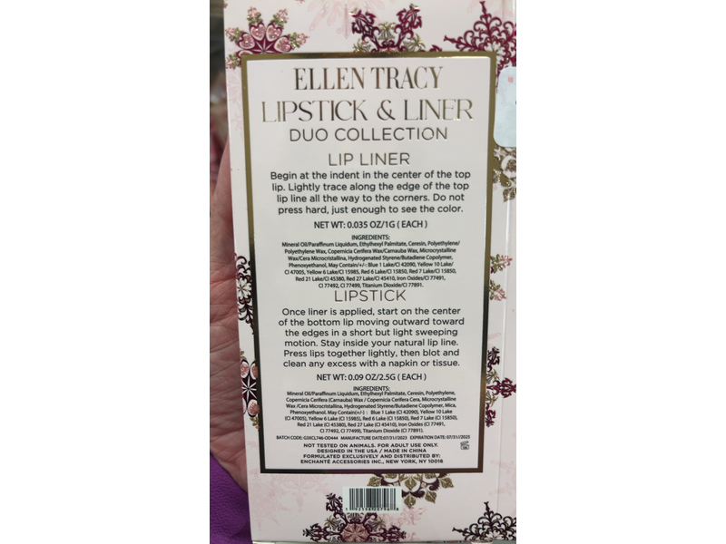 Ellen Tracy Lipstick & Liner Duo Collection, Berry, Dusty Rose & Mauve