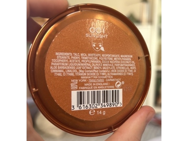 Manhattan Natural Bronzer, 001 Sunlight, 0.49 oz/14 g