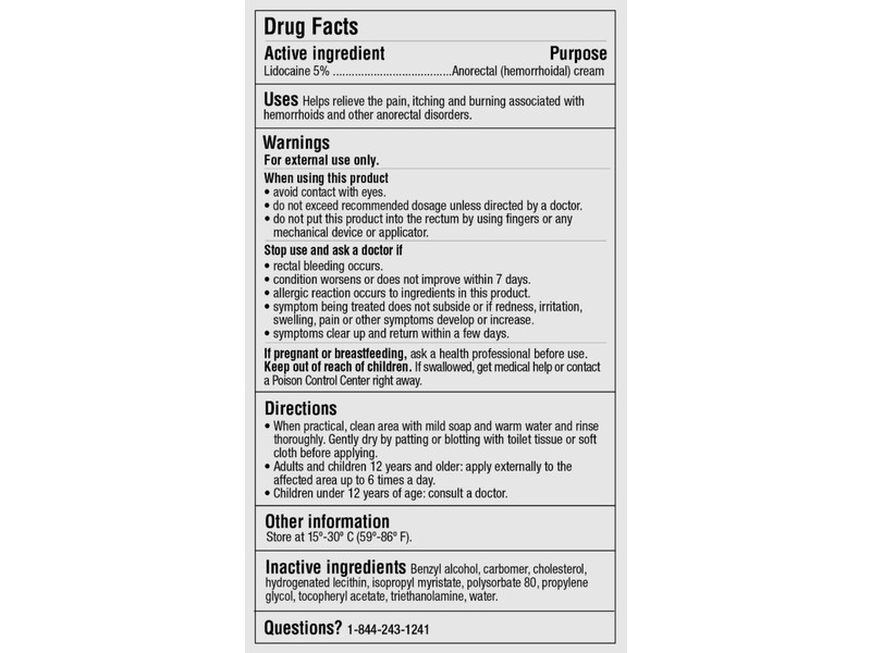 Curist Lidocaine 5% Cream, 6 oz/170 g