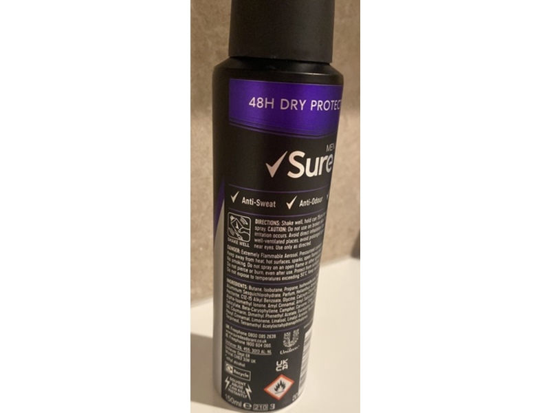 Sure Men Deodorant, Active Dry, 150ml