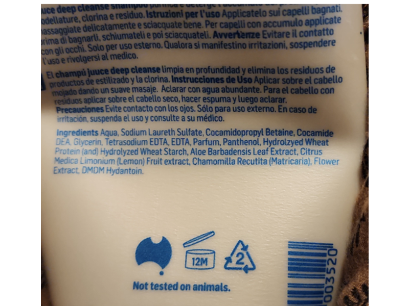 Juuce Scalp Care Shampoo, Deep Cleanse, 12.14 fl oz/345 mL