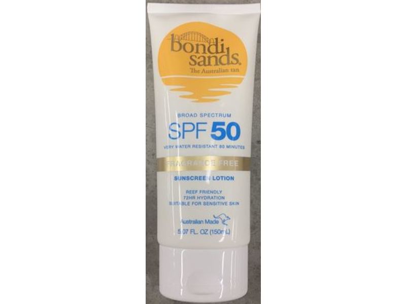 Bondi Sands Sunscreen Lotion, SPF 50, Fragrance Free, 5.07 fl oz/150 mL