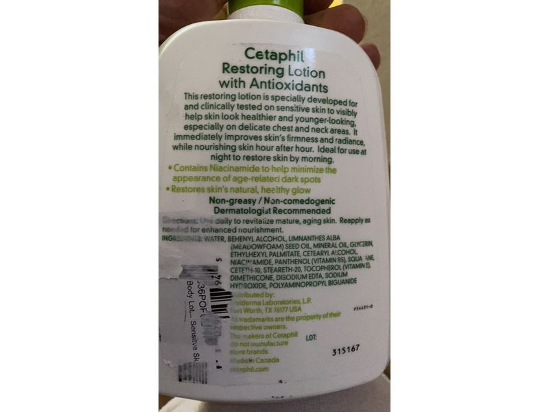 Cetaphil Restoring Body Lotion, 16 fl oz/473 mL