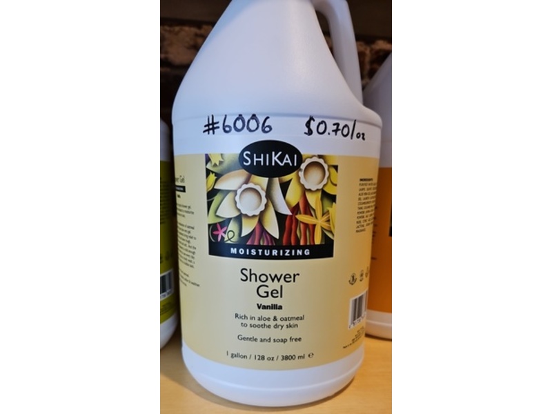 Shikai Moisturizing Shower Gel, Vanilla, 128 oz/3800 mL