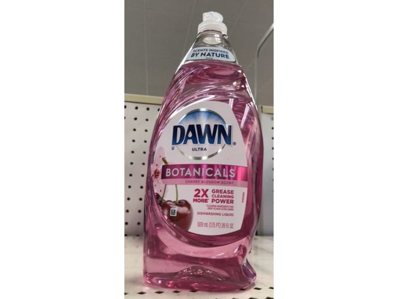 Dawn Ultra Botanicals Dishwashing Liquid, Cherry Blossom Scent, 28 fl oz/828 mL