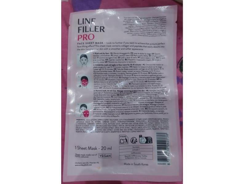 The Mask Dr. Line Filler Pro Intensive Sheet Mask, Collagen + Peptide, 20 mL, 1 Count