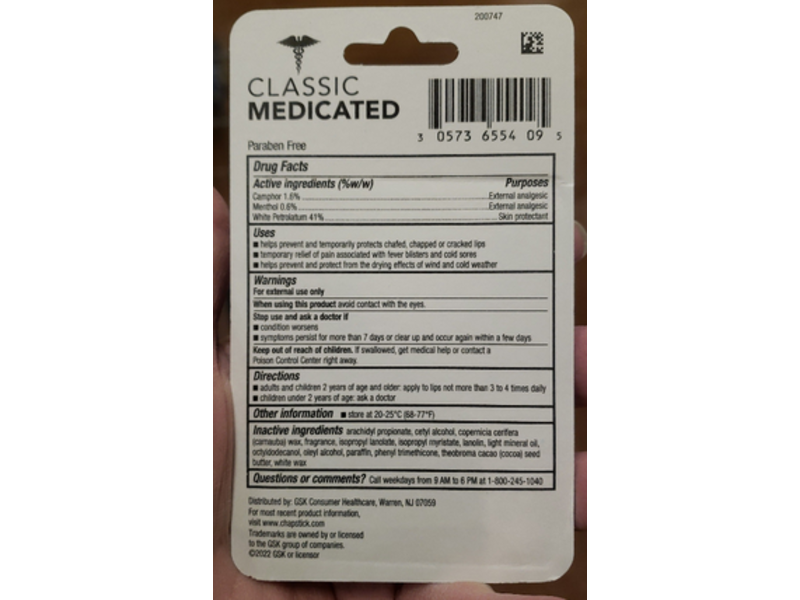 ChapStick Classic Medicated Lip Balm, Pack Of 3