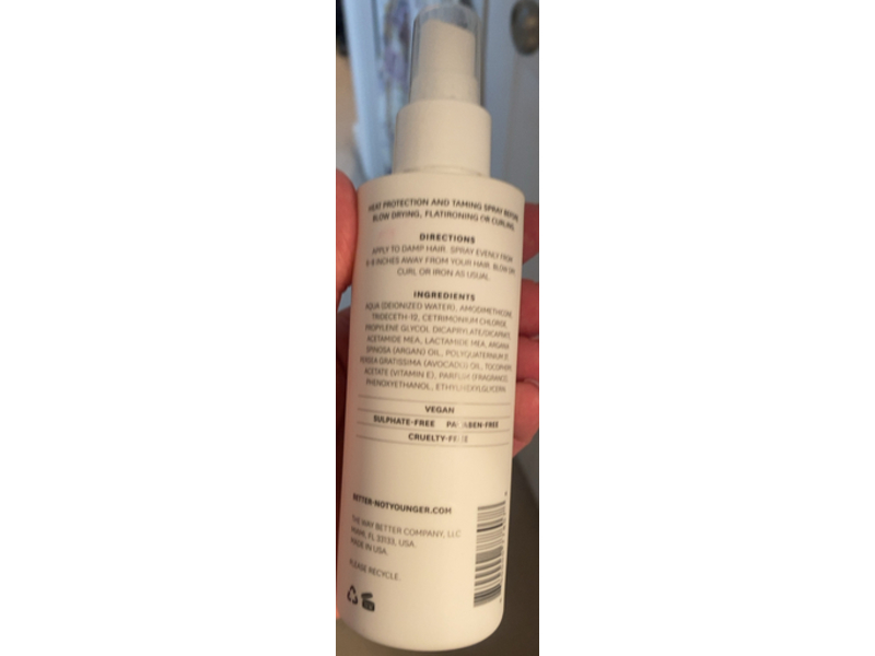 Better Not Younger No Remorse Heat Protection & Taming Spray, 6 fl oz/180 mL