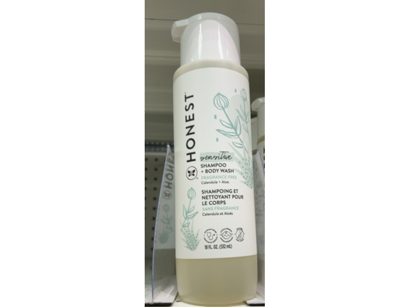 The Honest Company Shampoo + Body Wash, Sensitive, 18 fl oz/532 mL