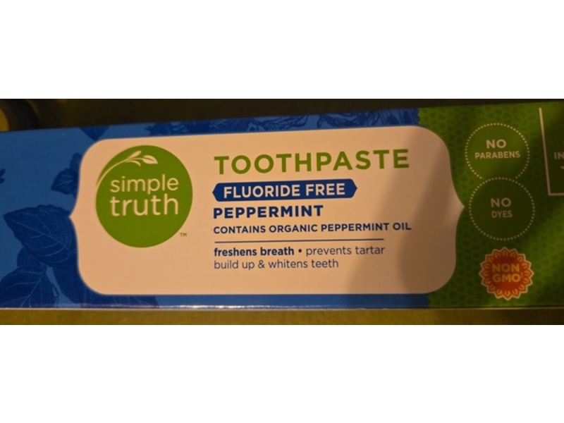 Simple Truth Toothpaste, Peppermint, 4.9 oz/138 g