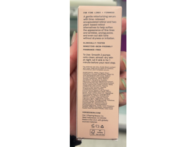 Versed Press Restart Gentle Retinol Serum, 1 oz/30 mL