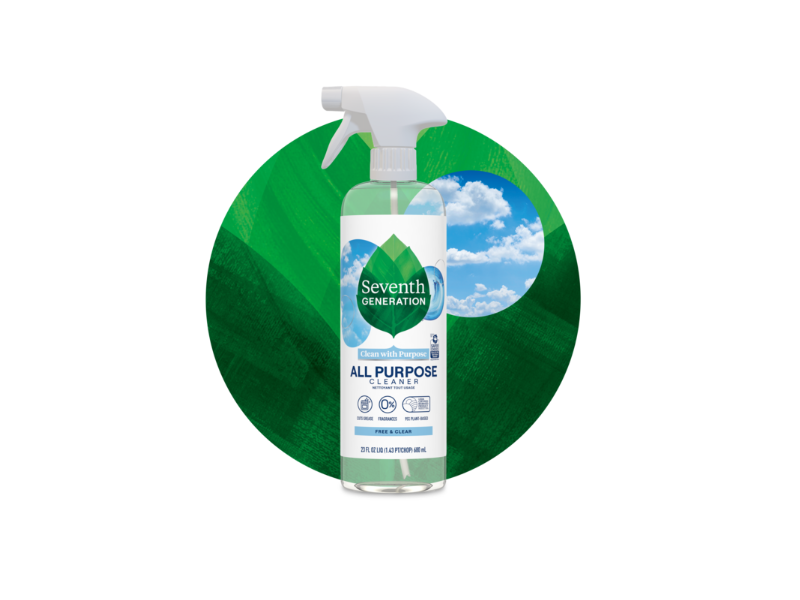 Seventh Generation All Purpose Cleaner, Free & Clear, 23 fl oz /680 mL, Pack Of 4