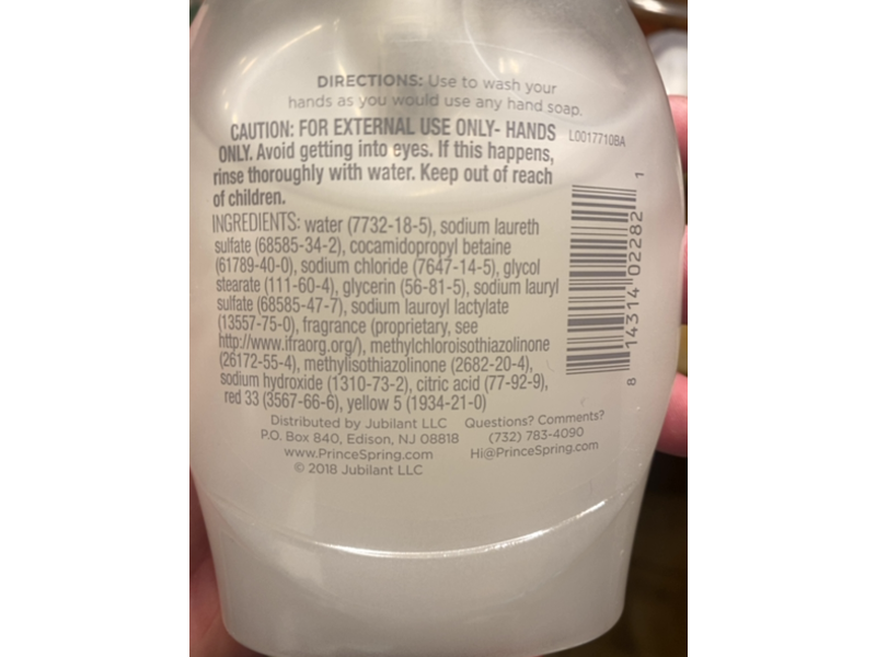 Prince & Spring Moisturizing Liquid Hand Soap, 7.5 fl oz/221 mL