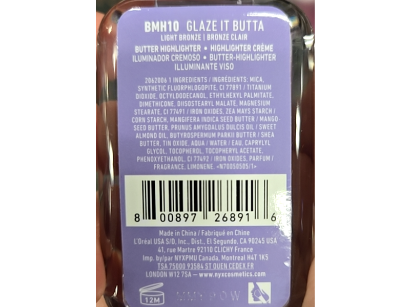 NYX Professional Makeup Buttermelt Highlighter, Glaze It Butta, 0.17 oz/5 g