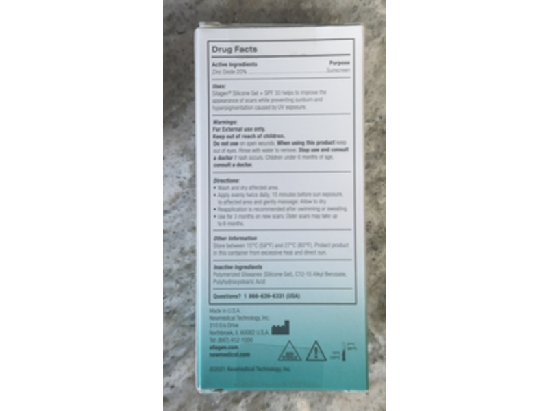 Silagen Silicone Scar Gel, SPF 30, 0.5 oz/15 g