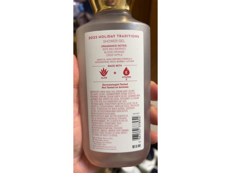 Bath & Body Works Aloe + Vitamin E Shower Gel, Bright Christmas Morning, 10 fl oz/295 mL