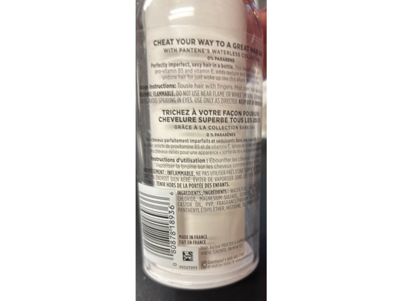 Pantene Perfectly Undone Texturizing Sugar Hairspray, 3.7 fl oz/330 mL