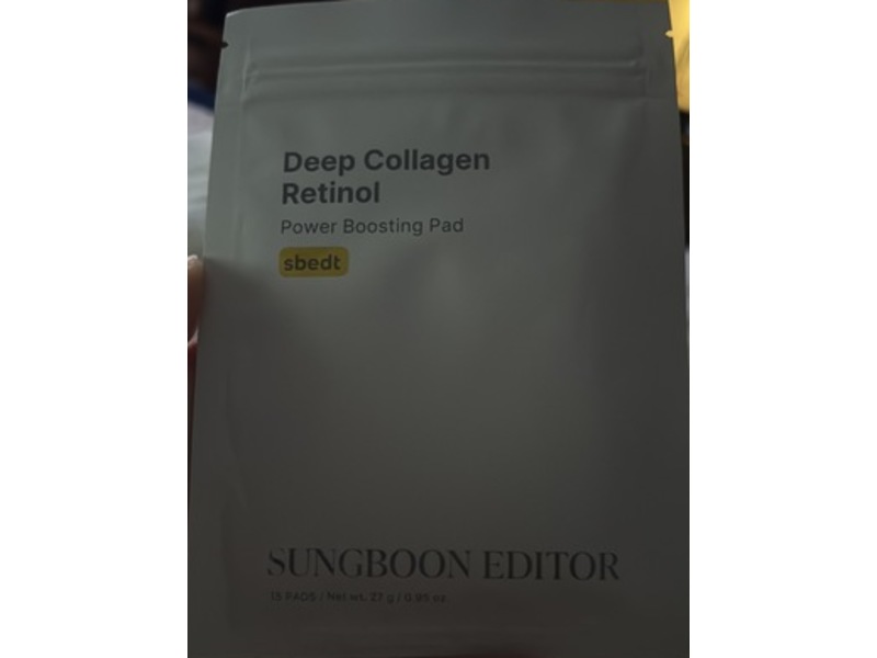 Sungboon Editor Deep Collagen Retinol Power Boosting Pad, 0.05 oz/27 g, 15 Pads