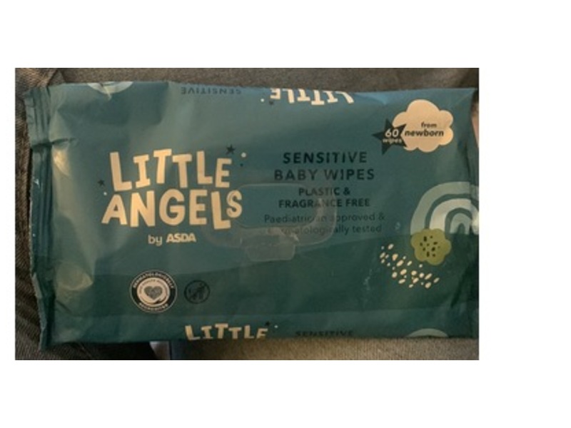 Little Angels By Asda Sensitive Baby Wipes, 60 Count