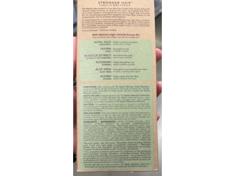 Tio Nacho Mexican Herb Hair Strengthening Conditioner, Royal Jelly + Anti-Hair Loss Extracts, 14 fl oz/415 mL