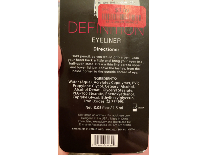 B.C. Beauty Concepts Definition Eyeliner, 0.07 fl oz/7.2 mL
