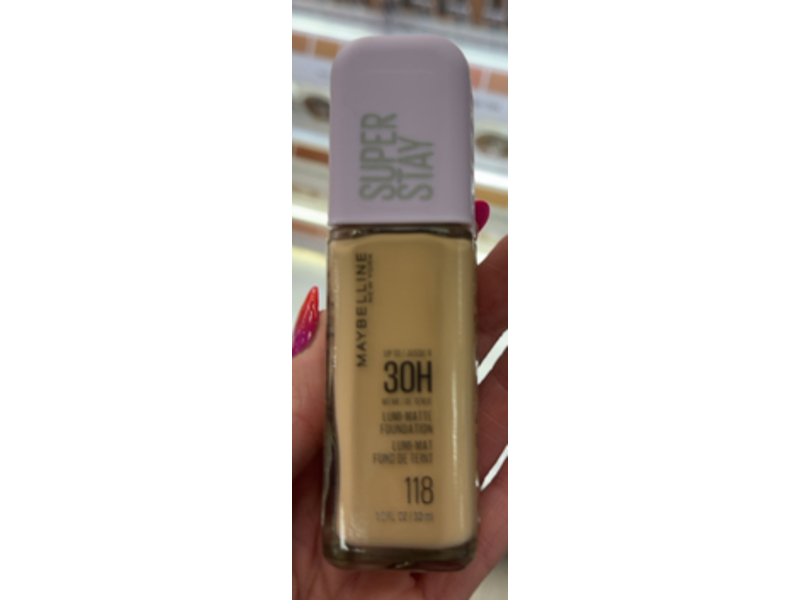 Maybelline New York Super Stay Lumi-Matte Foundation, 118, 1.0 fl oz/30 mL