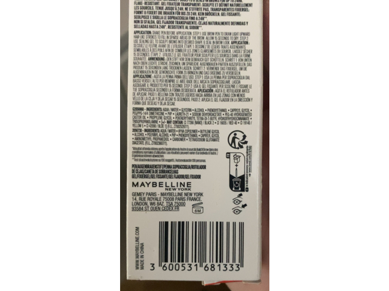 Maybelline Build-A-Brow 2-In-1 Brow Pen +Sealing Gel, 259 Ash Brown