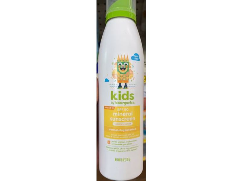Babyganics Kid's Mineral Sunscreen Spray, SPF 50, 6 oz/170 g