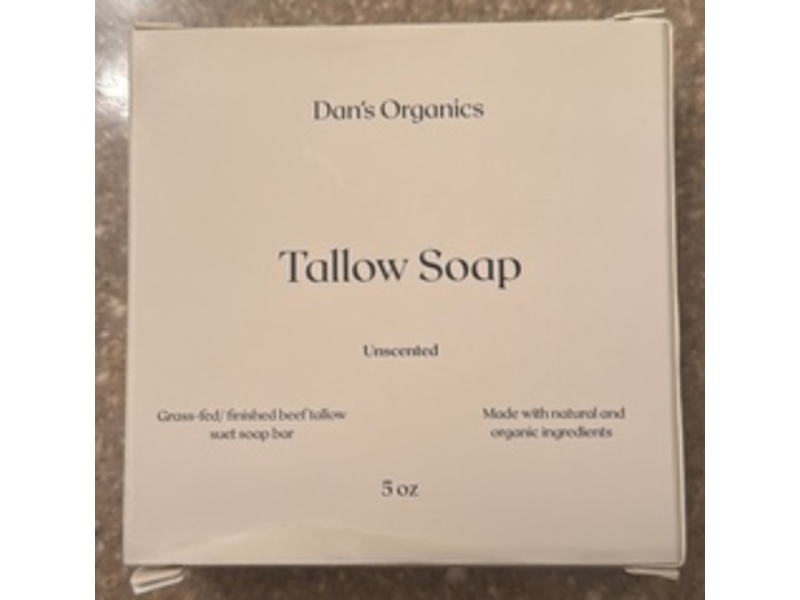 Dan's Organic Tallow Soap Bar, Unscented, 5 fl oz