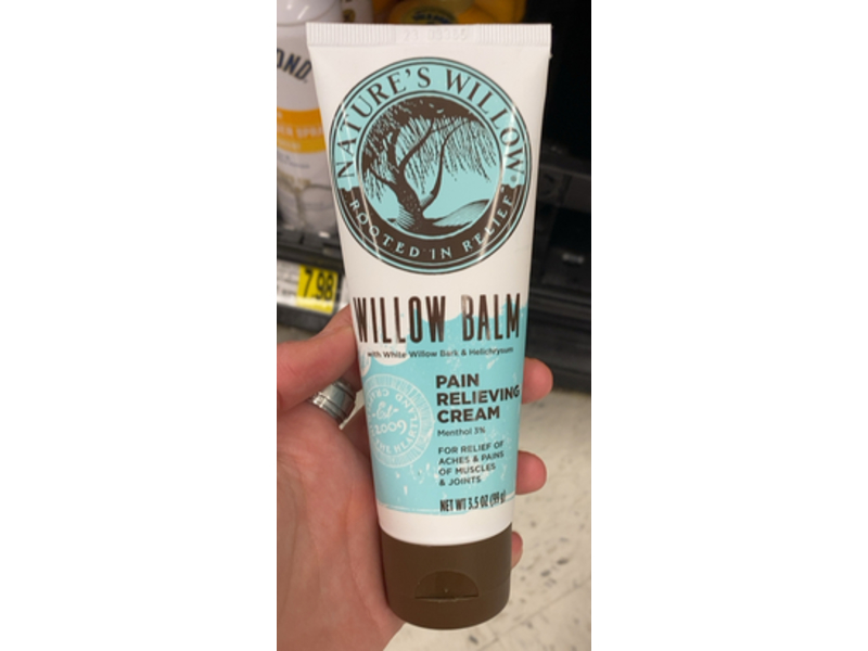 Nature's Willow Pain Relieving Cream, White Willow Bark & Helichrysum, 3.5 oz/99 g
