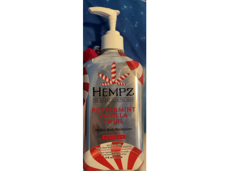 Hempz Herbal Body Moisturizer, Peppermint Vanilla Swirl, 17 fl oz/500 mL