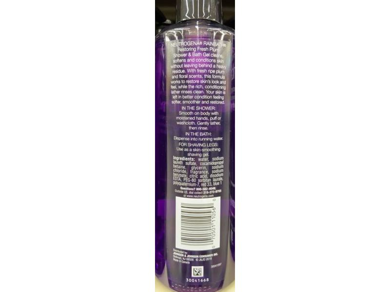 Neutrogena Rainbath Restoring Shower And Bath Gel, Fresh Plum & Floral Scent, 8.5 fl oz/250 mL