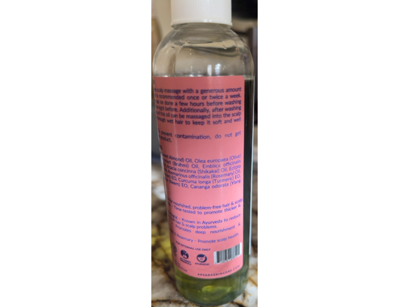 Apsara Rosemary & Amla Hair Oil, Bhringraj and Almond Oil, 4 fl oz/120 mL