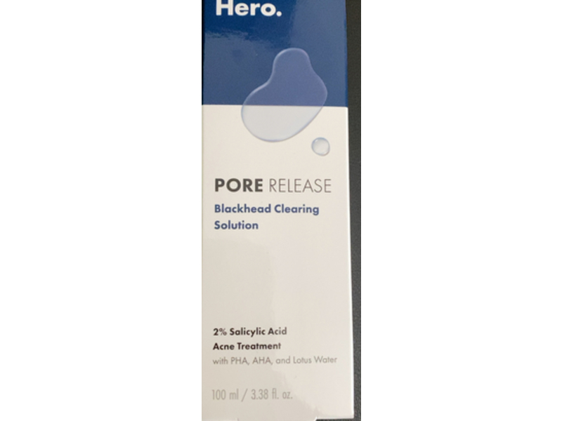 Hero. Pore Release Blackhead Clearing Solution, PHA, AHA & Lotus Water, 3.38 fl oz/100 mL