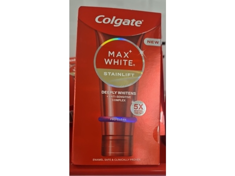 Colgate Max White Deeply Whitens Toothpaste, Stainlift, 75 mL