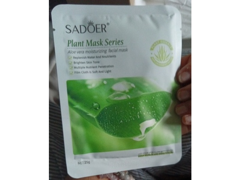 Sadoer Plant Mask Series Moisturizing Facial Mask, Aloe Vera, 25 g