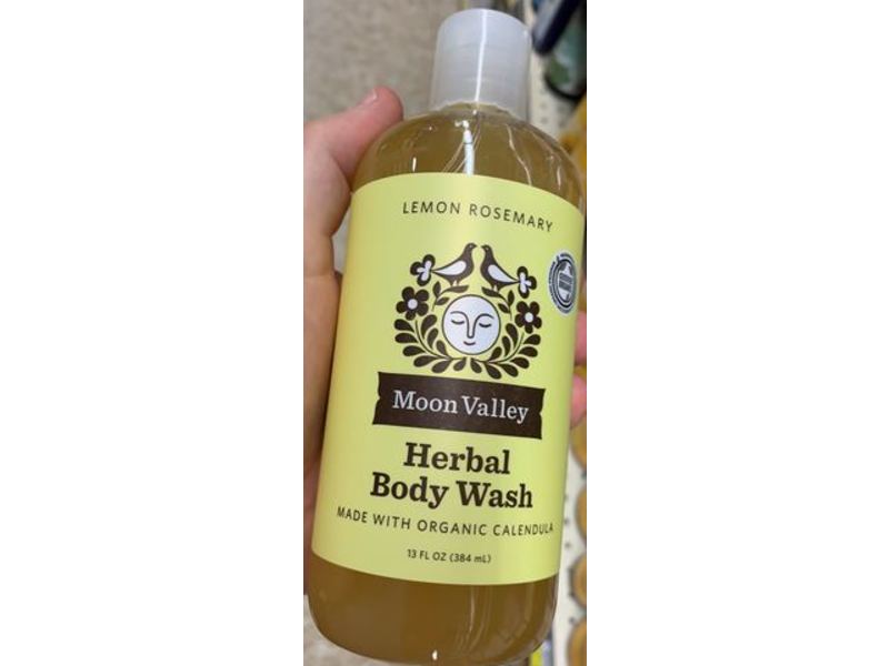 Moon Valley Herbal Body Wash, Lemon Rosemary, 13 fl oz/384 mL, Pack Of 2