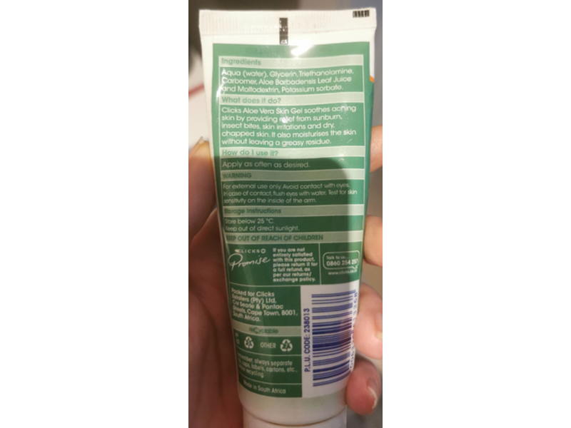 Clicks Aloe Vera Skin Gel, 75 mL