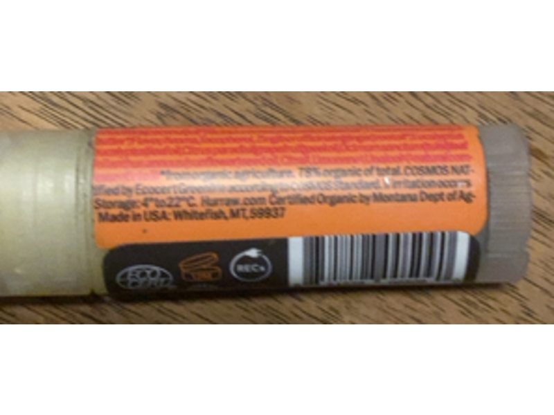 Hurraw! Lip Balm, grapefruit, Ginger, Eucalyptus, 0.17 oz/4.8 g